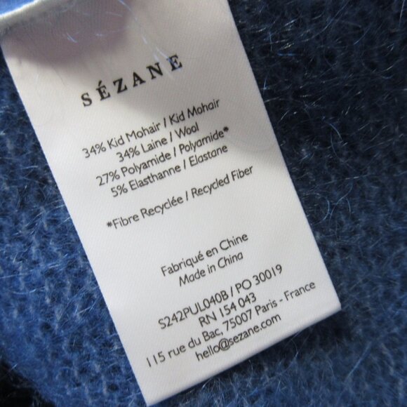 NWT La Maille Sezane Luke Jumper in Faded Blue Cream Floral Sweater XXXL 3XL - Picture 6 of 8